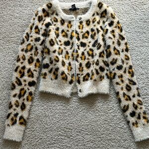 Forever 21 leopard cardigan